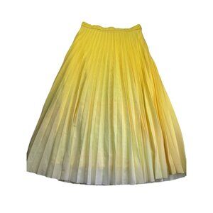 Zara Trf Collection Yellow Ombre Pleated Midi Skirt Size S A-Line
